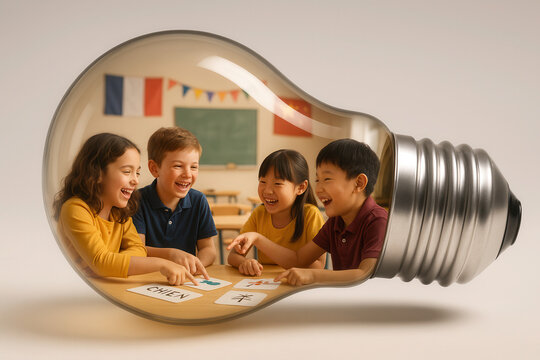 Creative learning activities for kids in a classroom setting engaging group play and fun educational experiences - Powered by Adobe