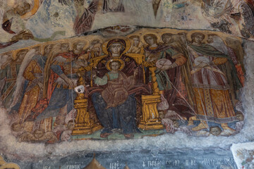 Sumela Monastery is a Greek Orthodox monastery and church complex. The structure and detailed frescoes were built in 386 AD.