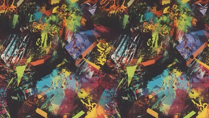 Abstract digital glitch art; vibrant red, teal, and black hues; layered textures; website background - Powered by Adobe