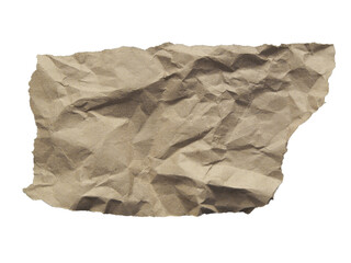 Crumpled brown paper texture. Crumpled rough brown paper with alpha channel. Can be used as elements for design projects. 