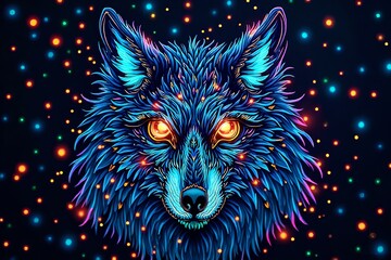 An image of a Blacklight Poster Enchanted Spirit Animal totem