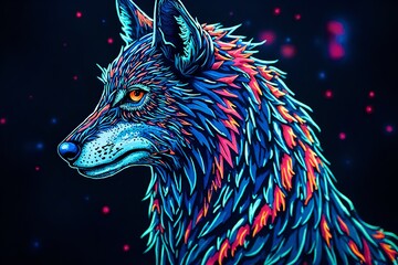 An image of a Blacklight Poster Enchanted Spirit Animal totem
