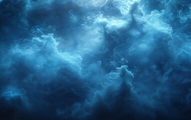 Fototapeta premium Abstract deep blue nebula or dense storm cloud texture background providing an intense moody.