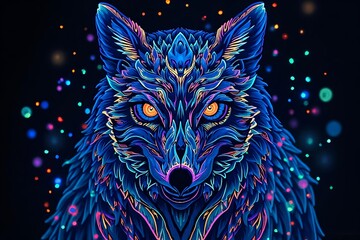 An image of a Blacklight Poster Enchanted Spirit Animal totem