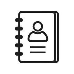 outline contact book or address directory icon