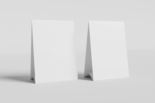 Blank label table tent mockup