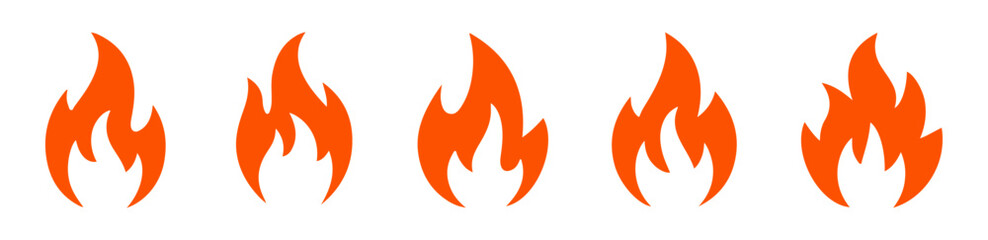 minimal fire flame icon set


