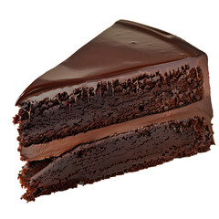 Decadent Slice of Chocolate Cake with Smooth Ganache Topping