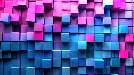 Abstract geometric pattern of colorful cubes - Powered by Adobe