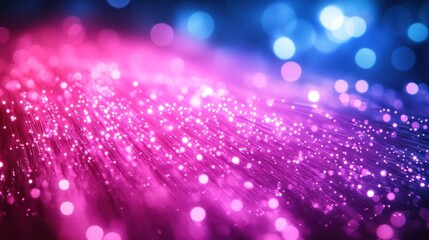 Vibrant, abstract fiber optic, pink & blue bokeh
