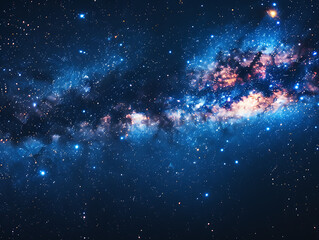 Obraz premium The Milky Way galaxy presents a dramatic display of colorful gas clouds and bright stars suitable.