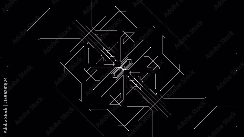 Poster abstract geometric lines and dots animation