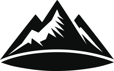 Solid Black Mountain Nature Theme Simple Vector