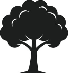Solid Black Tree Icon Clean Vector Shape