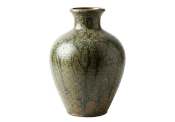 Elegant ceramic vase with intricate green and brown patterns, showcasing craftsmanship