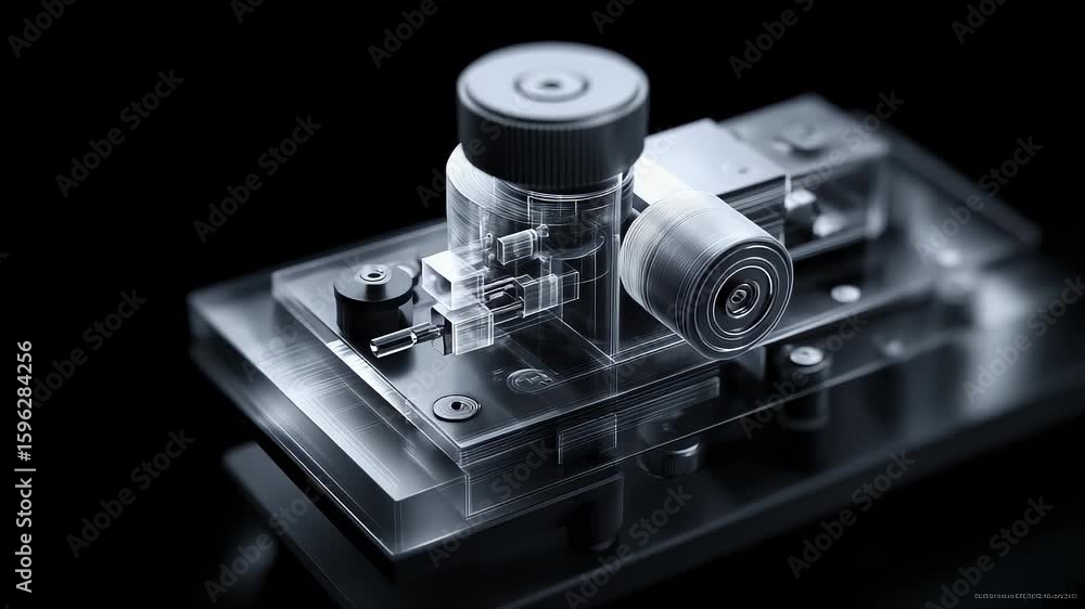 Poster future tech precision instrument internal structure analysis