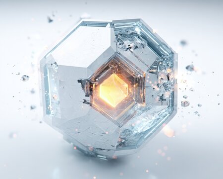 Abstract Geometric Sphere With Inner Light