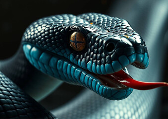 Close-Up of a Venomous Snake