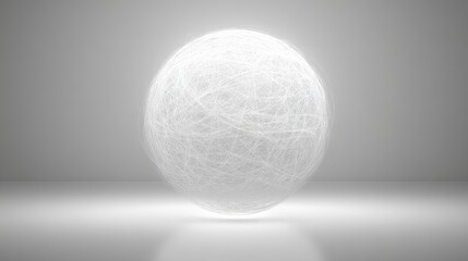 Abstract White Sphere With Light