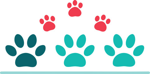 Fototapeta premium Community Mural Wall Painted By Cats With Paw Prints