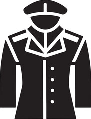 military uniforms silhouette, black and white silhouette, vector and illustration