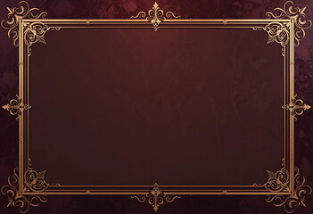 vintage gold frame on black background Academic Achievement Certificate for Download