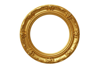 Naklejka premium Ornate golden picture frame against a plain background, highlighting intricate details