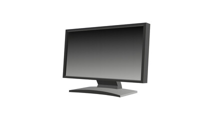 Black Monitor on Grey Stand – Flat Minimal Computer Screen Vector