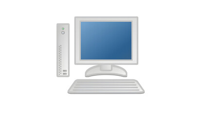 Retro CRT Monitor with CPU – Vintage Desktop Computer Vector Illustration