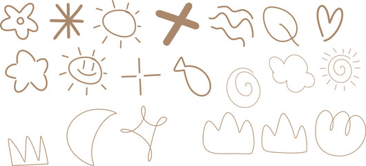Hand-drawn Doodle Symbols and Shapes