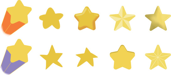  Yellow Star Icons Collection