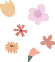 Soft Pastel Flower Elements