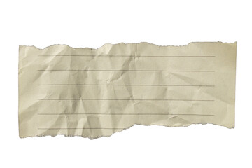Ripped creased crumpled lined paper torn edges with transparent background png wrinkled paper tear