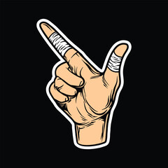 Finger Gun Hand Gesture Vector Design illustration