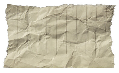 Ripped creased crumpled lined paper torn edges with transparent background png wrinkled paper tear
