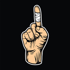 Pointing Up Hand Sign Vector Design illustration