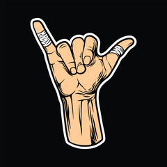 Shaka Hand Sign Vector Illustration