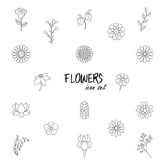 Flowers Icon Vector set