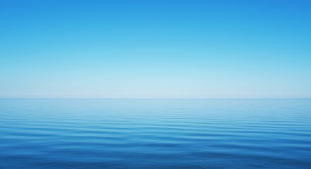 Obraz premium 穏やか水平線 青い海 静かな水面 輝く空. AI Generated