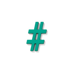 Fototapeta premium hashtag icon, white background. Generative AI