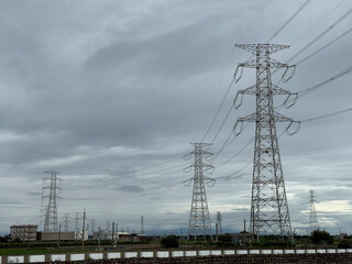 High voltage tower in rural Taiwan