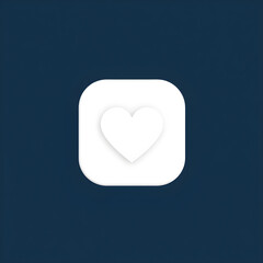 heart favorite icon, white background. Generative AI