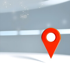 location pin icon, white background. Generative AI
