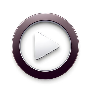 play button media icon, white background. Generative AI
