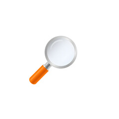 search magnifying glass icon, white background. Generative AI