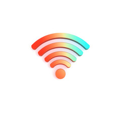 wifi signal icon, white background. Generative AI