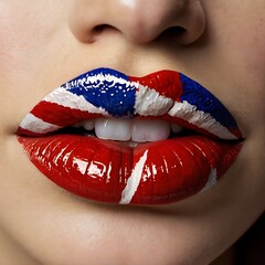 close up lips of woman