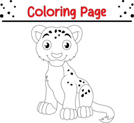 Cute Lion Animal Coloring Page for Kids