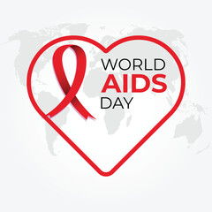 World AIDS Day campaign, December. Awareness of the dangers of AIDS. Vector.