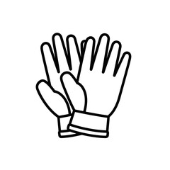 Obraz premium Gardening Gloves Icon in Vector Style 